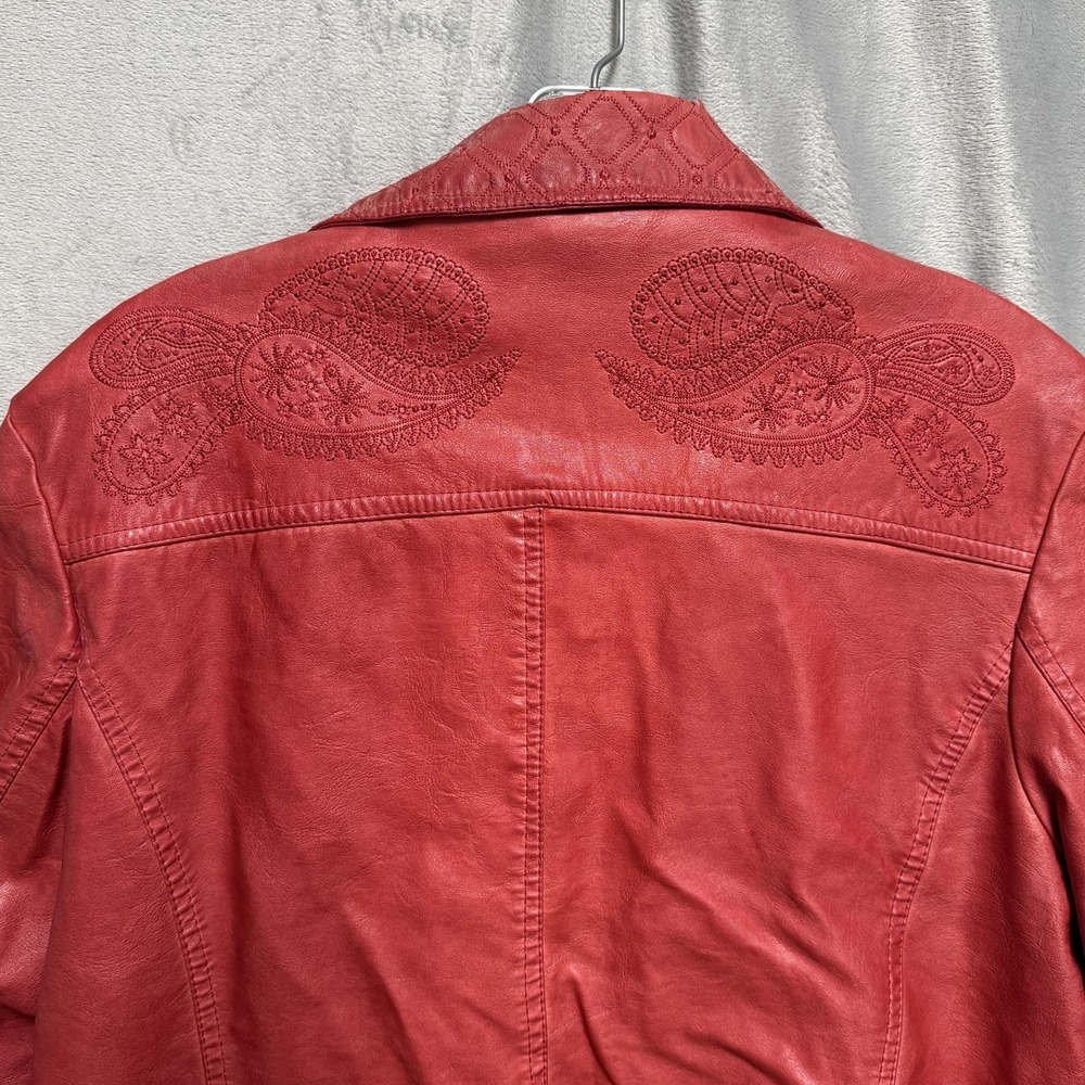 Ameri Mode Jacket Womens Large Red Faux Leather E… - image 10